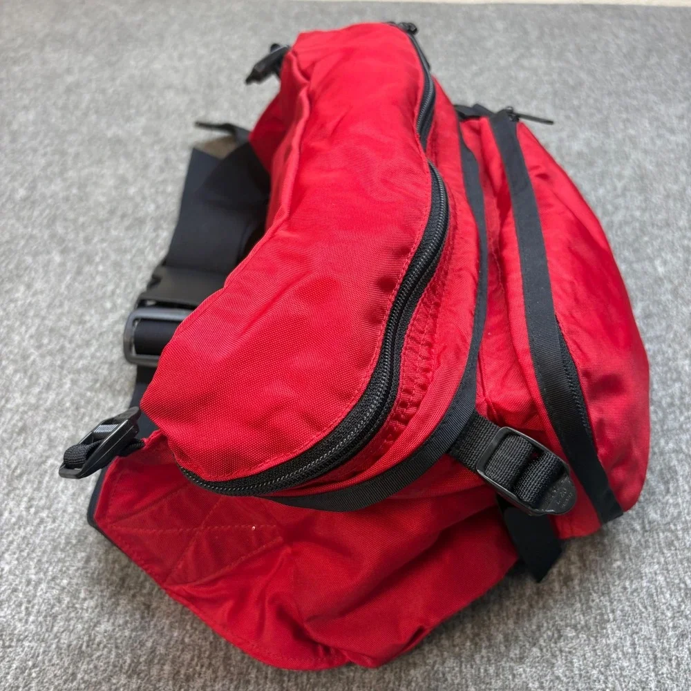 Vintage The North Face Convertible Fanny Pack Backpack Red Yellow Nylon‎ Korea